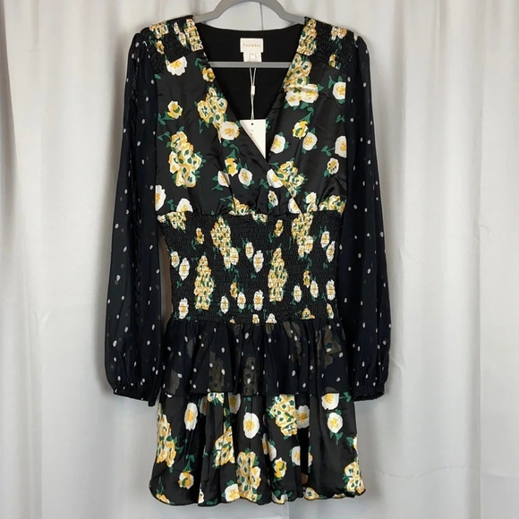 Foxiedox Anemone Smocked Floral Polka Dot Dress NWT - Picture 1 of 9